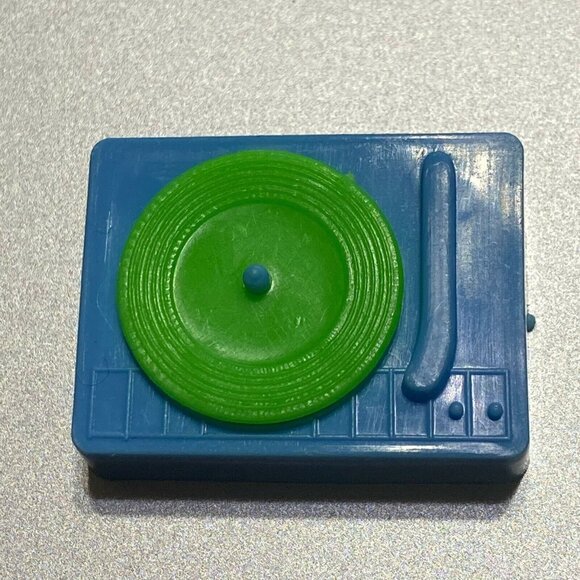 Barbie Accessory Kids Toy Miniature Sized Blue Green Record Player Pretend Play - Picture 1 of 5